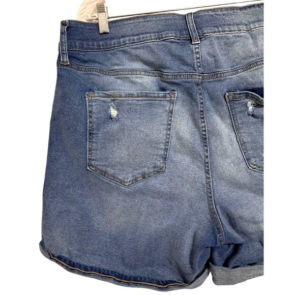 American Rag Cie Womens Plus Size 16W Denim Shorts With Rolled Hem & Distressed - Picture 9 of 11